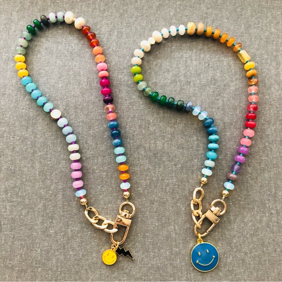 Rainbow🌈 Stone Crystal Candy Necklace - Picture 4 of 13